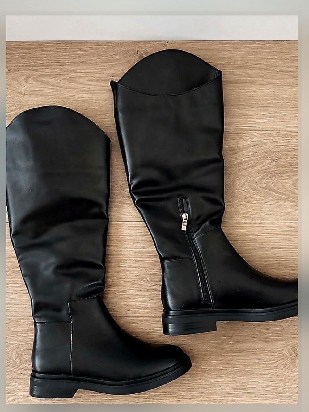Black Tall Slouchy Riding Boots Size 40 NWOT Minimalist Equestrian Style